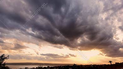 Amazing sunset over the sea