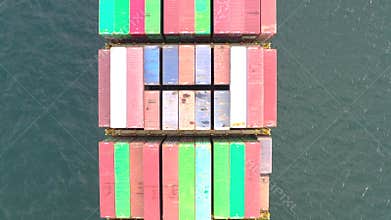 a container cargo ship on the sea