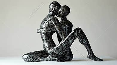 A sculptural pose depicting two bodies in a state of entanglement highlighting the idea of inseparability and oneness