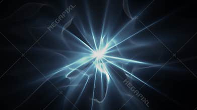 Looped animation of ethereal energy burst with soft shine effect on a black background