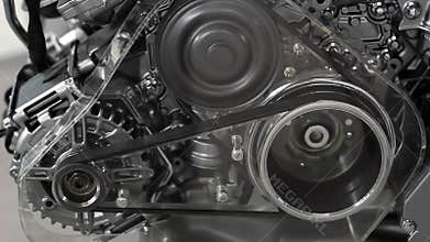 Car engine belt and gears