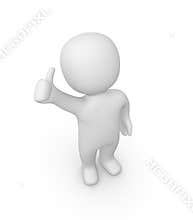 3d man showing thumbs up sign