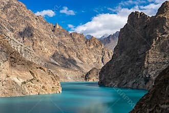 Attabad Lake in Hunza Valley, Gilgit-Baltistan, Pakistan.