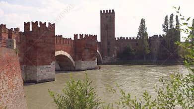 Capturing the scenic castelvecchio bridge over the adige river in verona