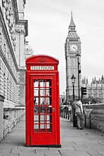 Red Telephone Booth and Big Ben in London