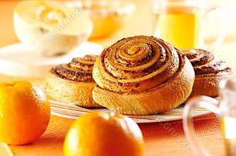 Rolled bread product with chesnut