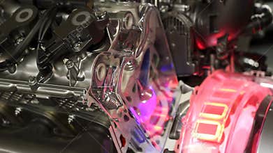 Car valves and pistons work detail