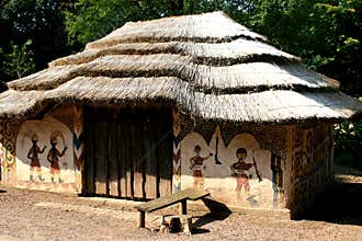 African painted house