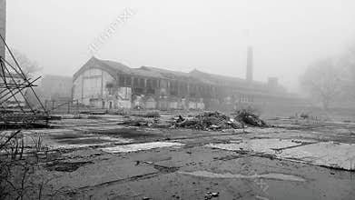 Mantua, Italy, January 2020: an example of industrial archaeology of a ceramic industry from the early 20th century.
