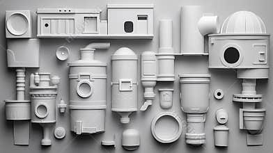 Grey Industrial 3D Models