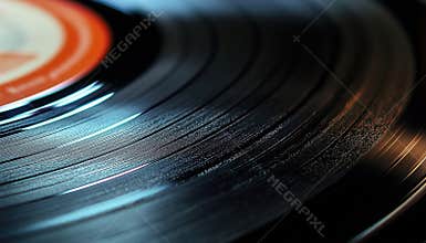 Detailed View Of A Vinyl Record