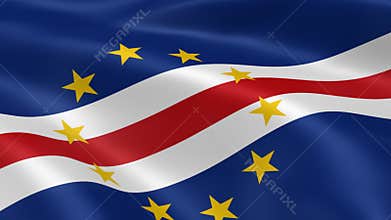 Cape Verdean flag in the wind