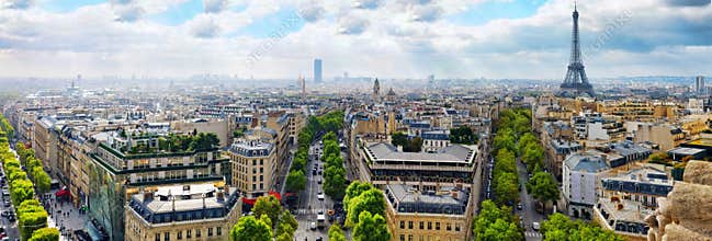 View of Paris from the Arc de Triomphe. .Paris. France.