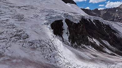 Steep rocky valleys and glaciers on Aconcagua, Argentina