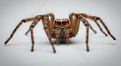 Photorealistic Closeup of a Cute Brown Spider with Hairy Legs