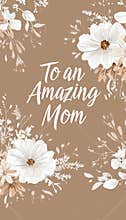 Rustic Mother's Day Card Template with Floral Borders and Handwritten Message