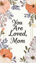 Elegant Mother's Day Card with Pastel Floral Borders for Heartfelt Message