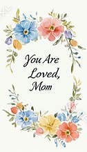 Elegant Mother's Day Card with Pastel Floral Borders and Heartfelt Message