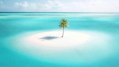 Lonely Palm Island Paradise