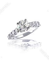Large brilliant cut modern diamond engagement wedding ring