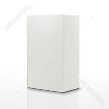 White carton box isolated on white with reflection