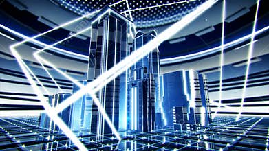 Futuristic office buildings, HD loop