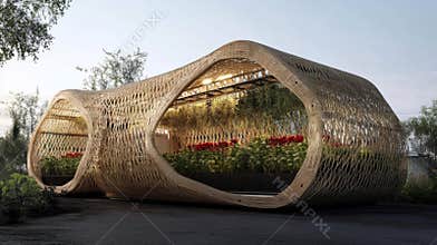 Innovative Sustainable Architecture Showcases Biomaterials in a Vibrant Smart City Environment Focused on Ecofuture and