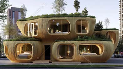 Sustainable Architecture Showcasing Innovative Biomaterials and Green Design in a Smart City Environment Promoting