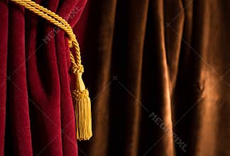 Red and brown theatre curtain