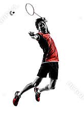 Badminton player young man silhouette