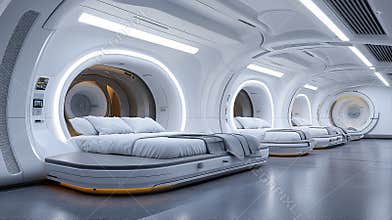 Futuristic AI-Generated Sleep Pods