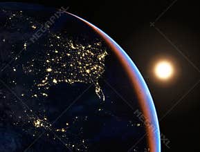 North America at night 4K