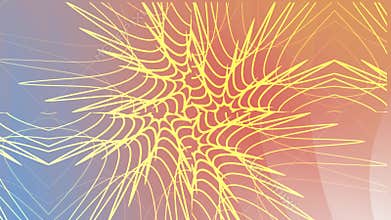 Yellow web design on pink and blue gradient background