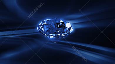 Diamond rotating against abstract background,seamless loop, stock footage