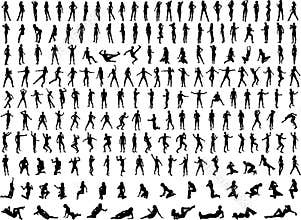 Hundreds of People Silhouettes