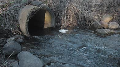 Pollution of the environment by dirty factory water