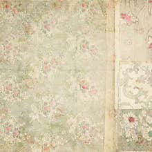 Antique vintage floral wallpaper collage background