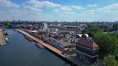 12.5.25 Berlin D2, Scrap metal recycling waste Gorgeous aerial view flight drone