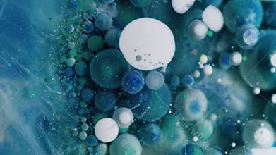 Acrylic circle oil pigment drop ink burst bubble