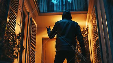 Mysterious intrusion: masked offender, covert burglary, silent entry, personal loss, criminal act, stolen asset, law violation,