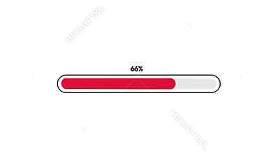 Digital Interface Showing 100 Percent Completion Loading Bar with Blue and White Diagonal