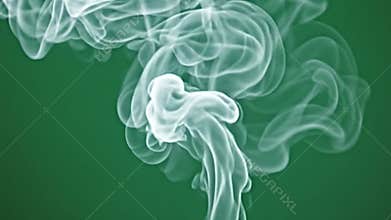 light, fluffy white steam, airy smoke shapes evolving, focused isolation on green screen, intricate detail Generative AI