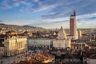 Turin (Torino), panorama from the Cathedral bell tower