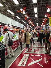 People at Yodobashi Akiba electronics mall