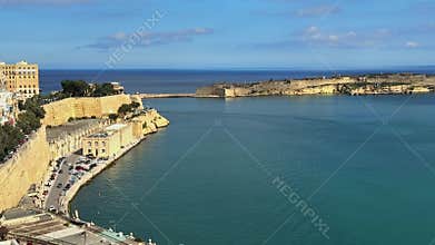 Scenic Coastal Panorama of Valletta, Malta