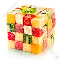 Fruit cube with assorted tropical fruit