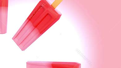 A 3d animation of vibrantly colored popsicles.