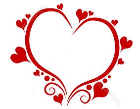 Decorative Red Valentine's Day Heart Outline