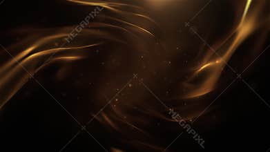 Luxury Golden Particle Explosion And Golden Silk Background
