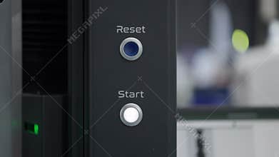 illuminated Start Buttons on Industrial Control Panel